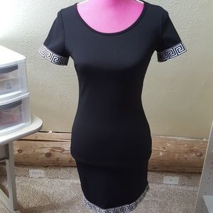 Black White Geo Bodycon dress